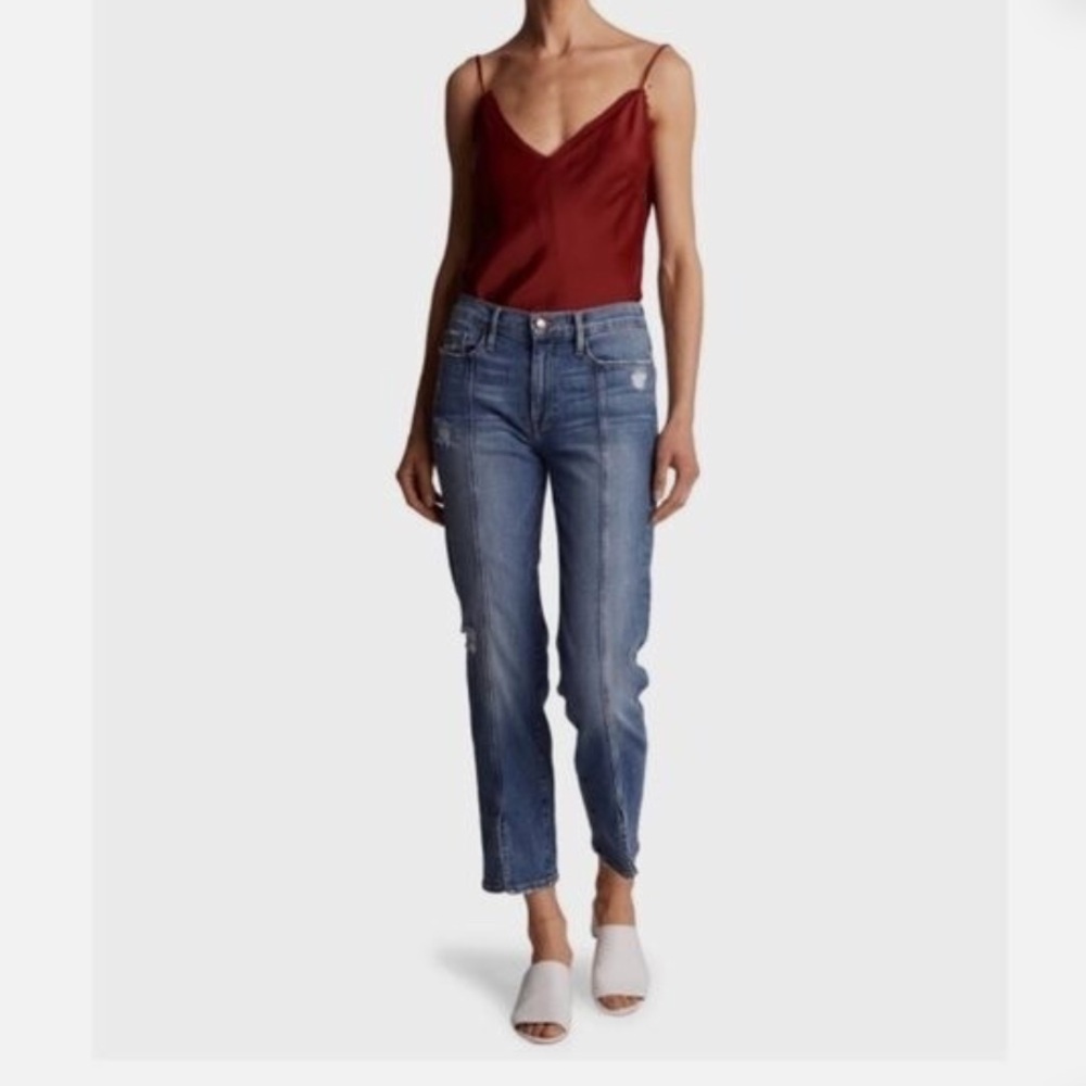 Frame Le High Straight Jeans Women's Sz 29 Distressed - Picture 1 of 9